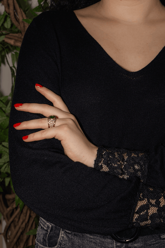 Bague 52 Bague Or jaune Emeraude, Diamant 58 Facettes 4688973CN