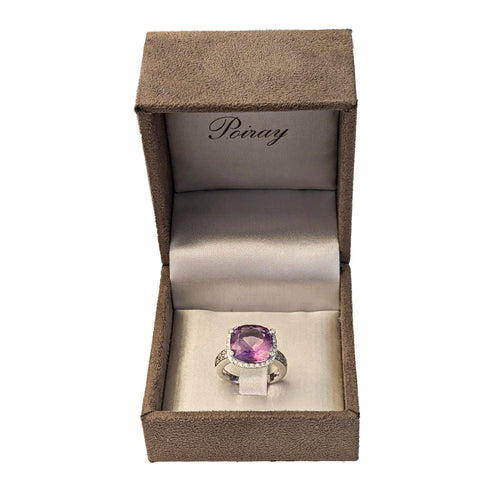 Bague 51 Poiray Filles Antik - Bague en or blanc avec améthyste et diamants 58 Facettes 4693193RV