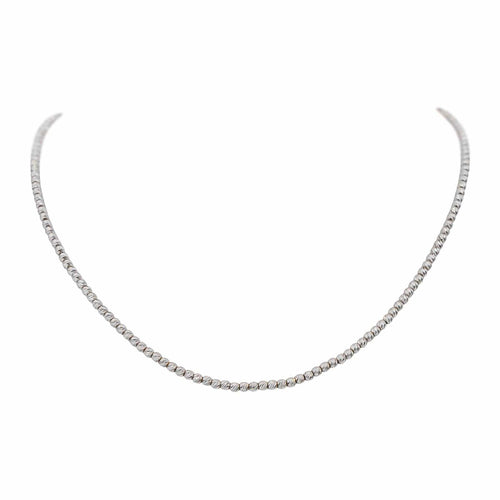 Collier Arthus Bertrand - Collier maille boule en or blanc 18 carats 58 Facettes 4704169CN