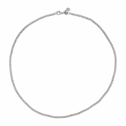 Collier Arthus Bertrand - Collier maille boule en or blanc 18 carats 58 Facettes 4704169CN