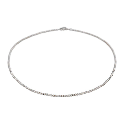 Collier Arthus Bertrand - Collier maille boule en or blanc 18 carats 58 Facettes 4704169CN