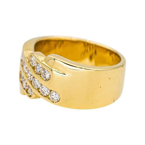Bague 51 Bague en or jaune 18 carats sertie de diamants 58 Facettes 4712456CN