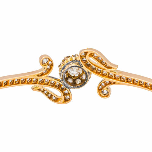 Bracelet Bracelet jonc en or rose 18 carats serti de diamants 58 Facettes 4712460CN