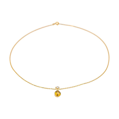 Collier Collier - Pendentif en or jaune avec citrine et diamant 58 Facettes 4719580CN