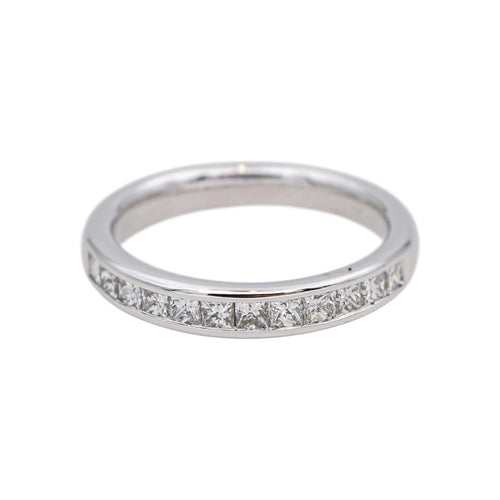 Bague 49 Bague demi-alliance en or blanc 18 carats et diamants 58 Facettes 4738162CN
