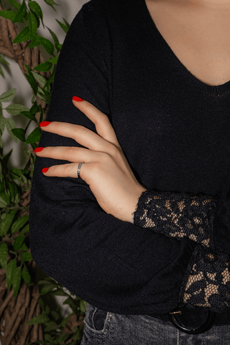 Bague 49 Bague demi-alliance en or blanc 18 carats et diamants 58 Facettes 4738162CN