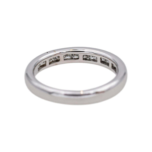 Bague 49 Bague demi-alliance en or blanc 18 carats et diamants 58 Facettes 4738162CN