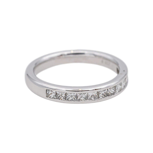 Bague 49 Bague demi-alliance en or blanc 18 carats et diamants 58 Facettes 4738162CN