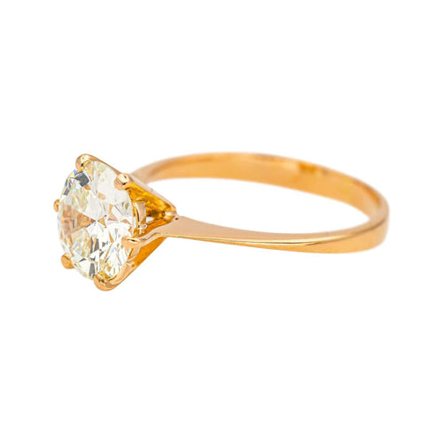 Bague 51 Bague solitaire en or jaune 18 carats avec diamant taille ancienne 58 Facettes 4745024CN