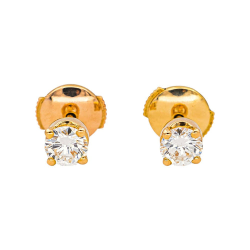 Boucles d'oreilles Boucles d'oreilles puces en or jaune 18 carats et diamants 58 Facettes 4745025CN