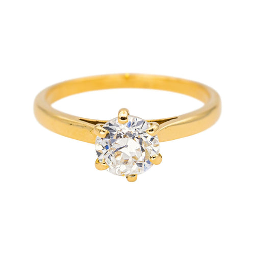 Bague 48.5 Bague solitaire en or jaune 18 carats avec diamant 58 Facettes 4745026CN