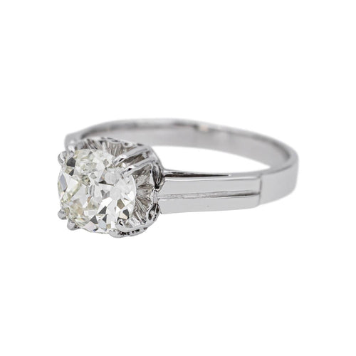 Bague 46 Bague solitaire en platine 950 sertie d’un diamant taille ancienne 58 Facettes 4745030CN