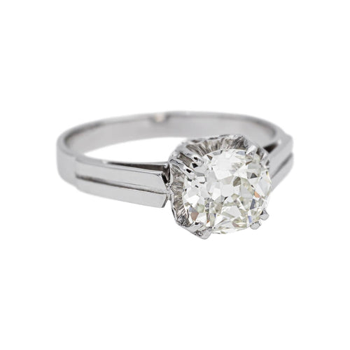Bague 46 Bague solitaire en platine 950 sertie d’un diamant taille ancienne 58 Facettes 4745030CN