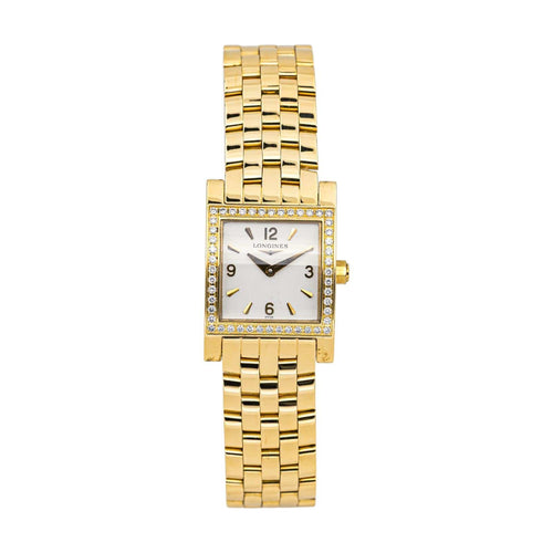 Montre Longines DolceVita - Montre carrée en or jaune et diamants 58 Facettes 4756608RV