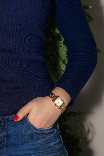 Montre Longines DolceVita - Montre carrée en or jaune et diamants 58 Facettes 4756608RV