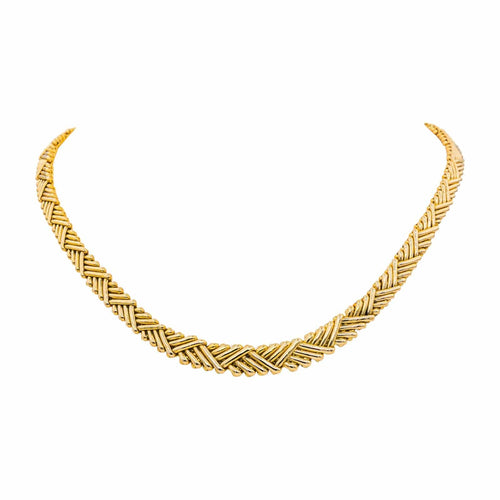 Collier Collier maille chevron en or jaune 18 carats 58 Facettes 4769469CN