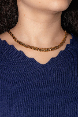 Collier Collier maille chevron en or jaune 18 carats 58 Facettes 4769469CN