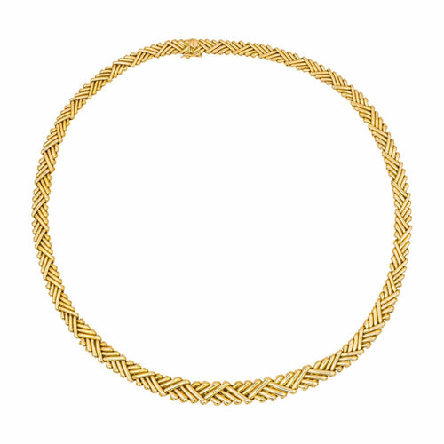 Collier Collier maille chevron en or jaune 18 carats 58 Facettes 4769469CN