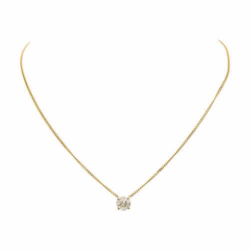 Collier Collier solitaire en or jaune 18 carats avec diamant taille brillant 58 Facettes 4791950CN