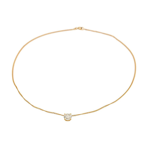 Collier Collier solitaire en or jaune 18 carats avec diamant taille brillant 58 Facettes 4791950CN