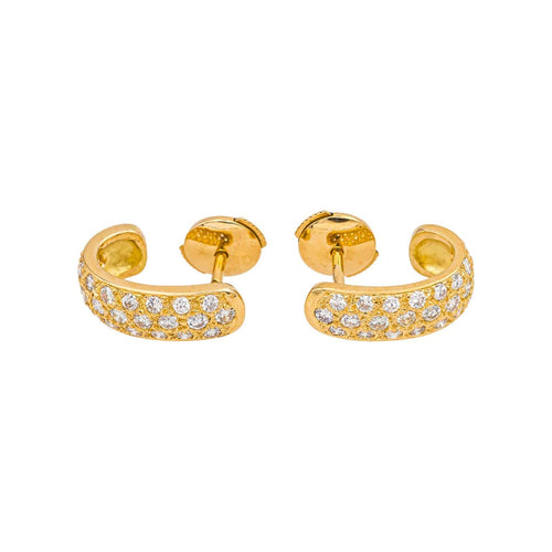 Boucles d'oreilles Boucles d’oreilles en or jaune 18 carats et diamants taille brillant 58 Facettes 4798567RV