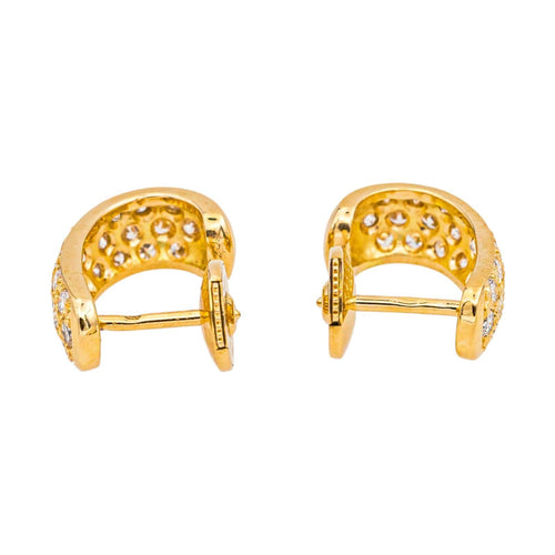 Boucles d'oreilles Boucles d’oreilles en or jaune 18 carats et diamants taille brillant 58 Facettes 4798567RV