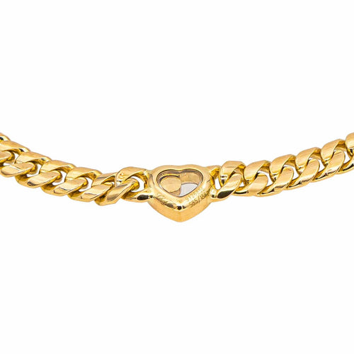 Collier Chopard Happy Diamond - Collier maille gourmette en or jaune et diamant 58 Facettes 4799569CN