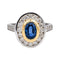 Bague 53 Bague Pompadour en or blanc et jaune 18 carats saphir et diamants 58 Facettes 4801589CN