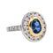 Bague 53 Bague Pompadour en or blanc et jaune 18 carats saphir et diamants 58 Facettes 4801589CN
