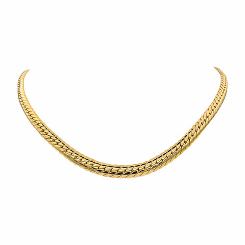 Collier Collier maille anglaise en chute en or jaune 18 carats 58 Facettes 4815035CN