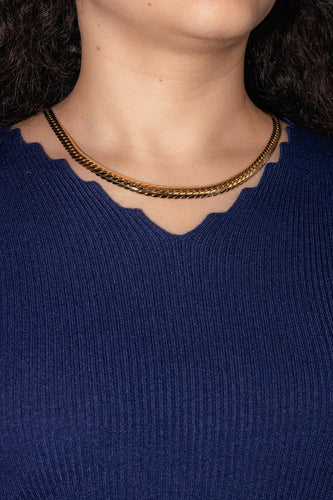 Collier Collier maille anglaise en chute en or jaune 18 carats 58 Facettes 4815035CN