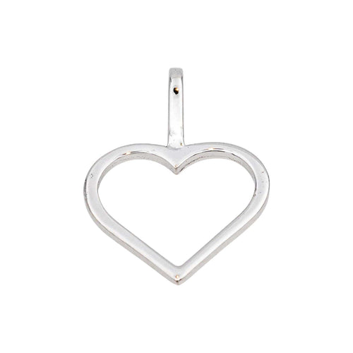 Pendentif Pendentif cœur ajouré en or blanc 18 carats 58 Facettes 4824373CN