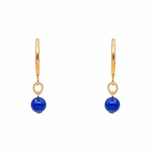 Boucles d'oreilles Boucles d’oreilles créoles en or jaune 18 carats et lapis-lazuli 58 Facettes 4830512CN