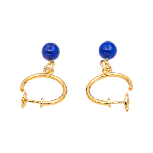 Boucles d'oreilles Boucles d’oreilles créoles en or jaune 18 carats et lapis-lazuli 58 Facettes 4830512CN