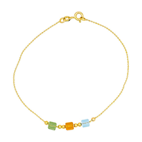 Bracelet Bracelet en or jaune 18 carats à résine colorée 58 Facettes 4830705CN