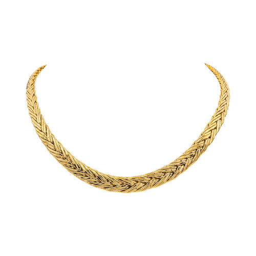 Collier Collier maille tressée en or jaune 18 carats 58 Facettes 4833140CN