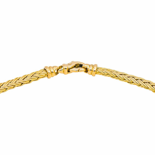 Collier Collier maille tressée en or jaune 18 carats 58 Facettes 4833140CN