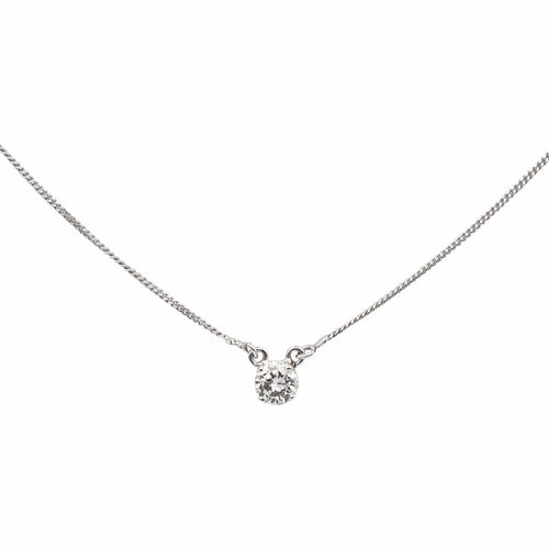 Collier Collier Solitaire Or blanc Diamant 58 Facettes 4836933CN