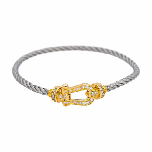 Bracelet Fred Force 10 - Bracelet moyen modèle en or jaune et diamants 58 Facettes 4848272RV