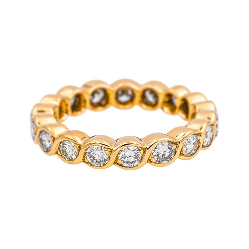 Bague 53 Alliance américaine - Bague en or rose 18 carats et diamants 58 Facettes 4878499CN