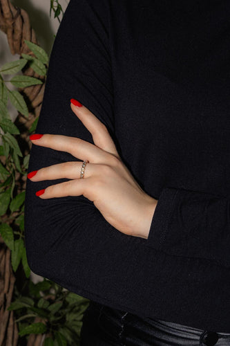 Bague 53 Alliance américaine - Bague en or rose 18 carats et diamants 58 Facettes 4878499CN