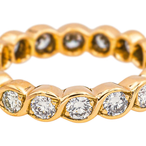 Bague 53 Alliance américaine - Bague en or rose 18 carats et diamants 58 Facettes 4878499CN