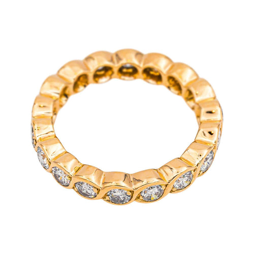 Bague 53 Alliance américaine - Bague en or rose 18 carats et diamants 58 Facettes 4878499CN