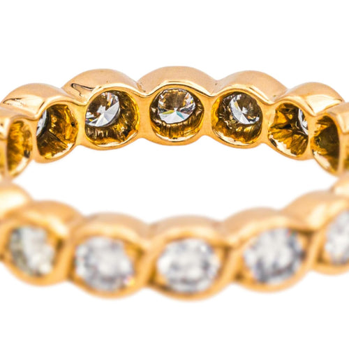 Bague 53 Alliance américaine - Bague en or rose 18 carats et diamants 58 Facettes 4878499CN