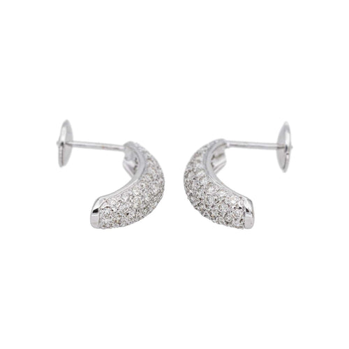 Boucles d'oreilles Boucles d’oreilles demi-créoles en or blanc 18 carats et diamants 58 Facettes 4881681RV