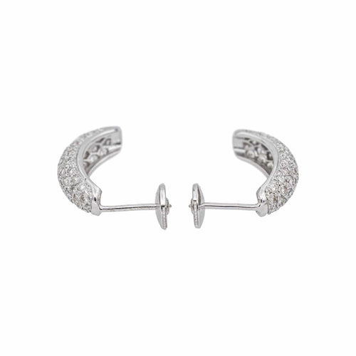 Boucles d'oreilles Boucles d’oreilles demi-créoles en or blanc 18 carats et diamants 58 Facettes 4881681RV