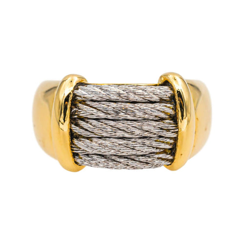 Bague 47 Fred Force 10 - Bague en or jaune et acier 58 Facettes 4891394CN