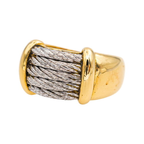 Bague 47 Fred Force 10 - Bague en or jaune et acier 58 Facettes 4891394CN