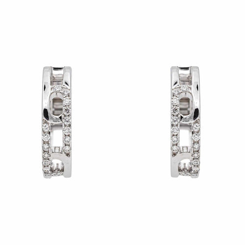 Boucles d'oreilles Créoles - Boucles d’oreilles en or blanc 18 carats et diamants 58 Facettes 4893168CN