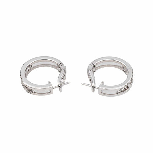 Boucles d'oreilles Créoles - Boucles d’oreilles en or blanc 18 carats et diamants 58 Facettes 4893168CN